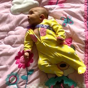 Yellow footie pajamas 4 for 10